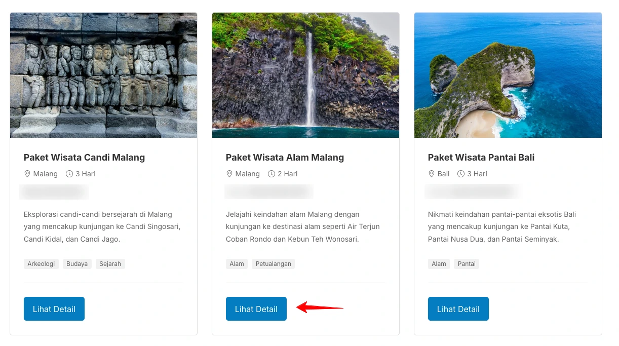 Cara Pemesanan Pilih paket wisata